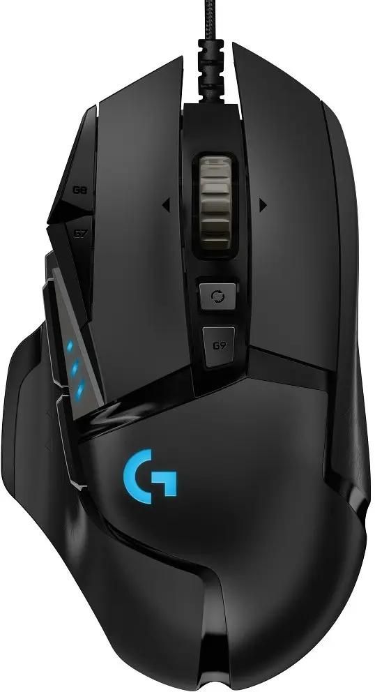 Мышь Logitech G502 Hero, игровая, оптическая, проводная, USB, черный [910-005472]